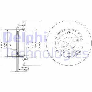 Гальмівний диск DELPHI BG2520