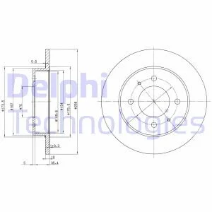 MITSUBISHI диск гальмівний передн. L300/400,Space Gear DELPHI BG3070 (фото 1)