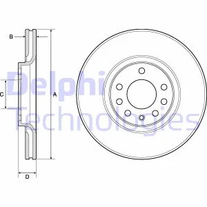 Гальмівний диск пер. Astra 00-09/Corsa 06-/Meriva 03-17/Zafira 99-15 (308x25) DELPHI BG3770C