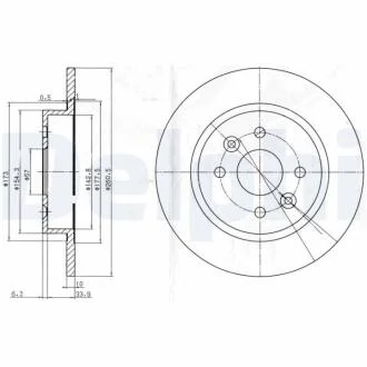 KIA диск гальмівний задній Shuma 1.5/1.8 97- DELPHI BG3804
