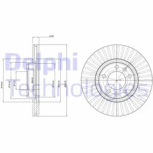 PEUGEOT гальмівний диск передн.407 04- DELPHI BG3835C
