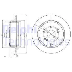 HONDA гальмівний диск задній CR-V DELPHI BG4064C