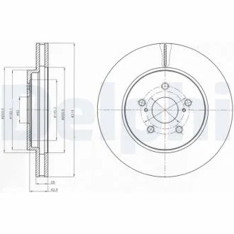TOYOTA гальмівний диск передн. Lexus RX 03- DELPHI BG4253