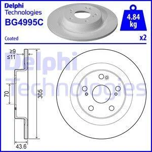 Гальмівний диск DELPHI BG4995C