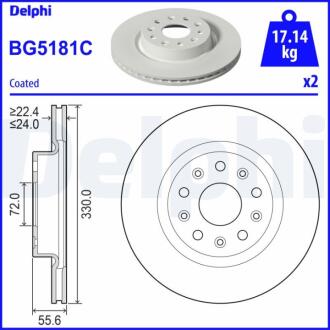 Гальмівний диск DELPHI BG5181C