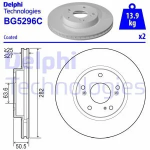 Диск гальм. передн. FORD FOCUS EcoBoost 18- DELPHI BG5296C