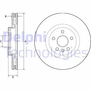 Диск гальмівний передн лів/прав JAGUAR E-PACE LAND ROVER DISCOVERY SPORT, RANGE ROVER EVOQUE 2.0-2.2D 06.11- DELPHI BG9183C