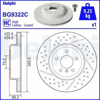 Гальмівний диск DELPHI BG9322C