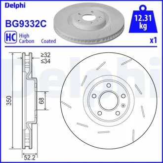 Гальмівний диск DELPHI BG9332C