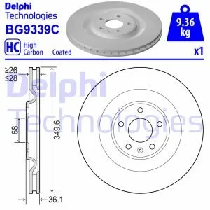 Диск гальмівний DELPHI BG9339C