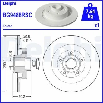 Диск гальмівний DELPHI BG9488RSC