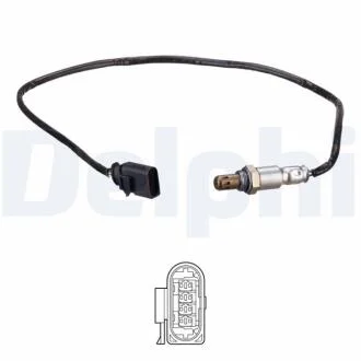SKODA Кисневий датчик (лямбда-зонд) KAROQ 1.5TSI, OCTAVIA III 1.5 TSI 17- DELPHI ES2116112B1