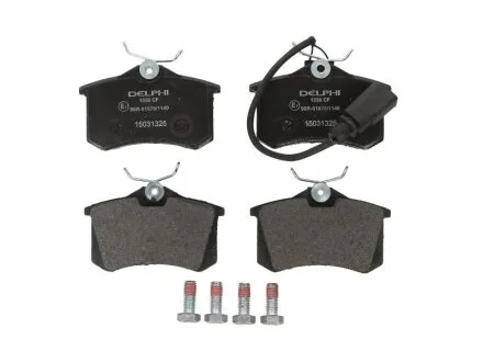 Комплект гальмівних колодок задн, AUDI A4 B5 FORD GALAXY I, GALAXY MK I PEUGEOT 807 SEAT ALHAMBRA, IBIZA IV, IBIZA IV SC, IBIZA IV ST, TOLEDO I, TOLEDO II SKODA OCTAVIA I 1.2-2.8 05.91- DELPHI LP1556