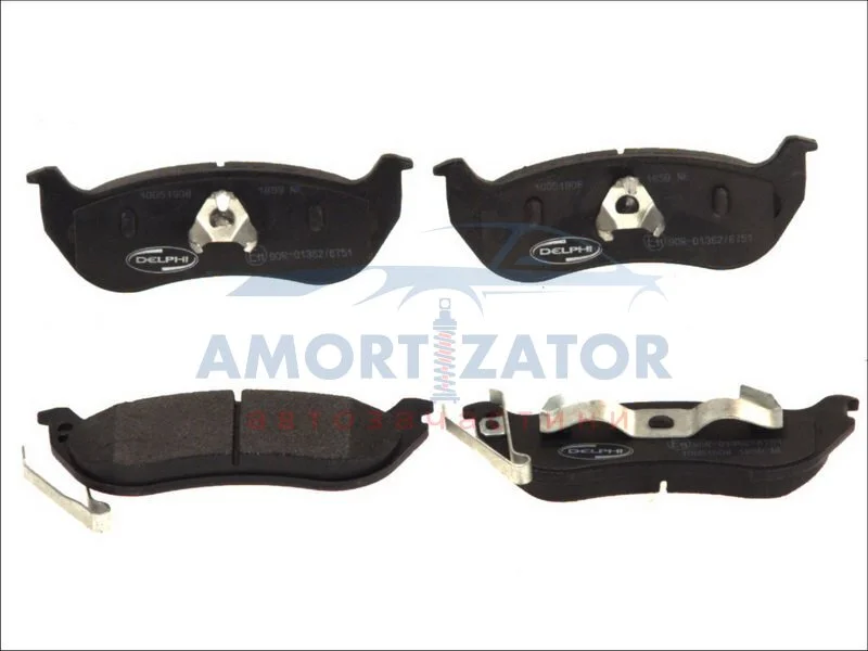 Комплект гальмівних колодок задн, JEEP CHEROKEE, WRANGLER II 2.4-4.0 08.96-01.08 DELPHI LP1859 (фото 1)
