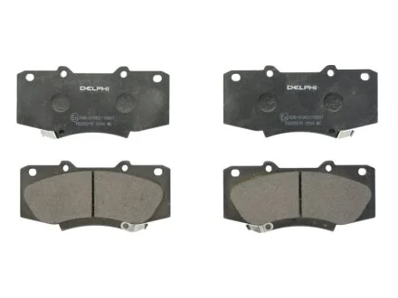 Комплект гальмівних колодок передн, TOYOTA HILUX VII 2.5D/3.0D 03.05-09.15 DELPHI LP2244