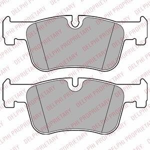 Комплект гальмівних колодок передн (без комплектуючих з шумопоглинаючою пластиною), BMW 1 (F20), 1 (F21), 2 (G42, G87), 3 (F30, F80), 3 (F31), 3 (G20, G80, G28), 3 (G21), 3 (G21 1.5-2.0DH 07.11- DELPHI LP2285