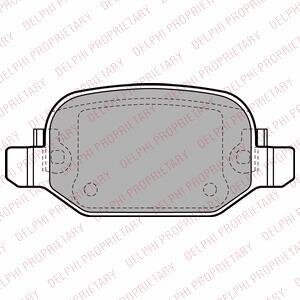 Комплект гальмівних колодок задн, FIAT 500, 500 C, 500L 0.9-1.6D 10.07- DELPHI LP2475