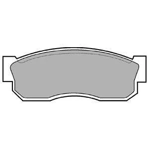 Комплект гальмівних колодок передн, NISSAN CHERRY III, SUNNY I, SUNNY II, SUNNY/KOMBI SUBARU JUSTY I, JUSTY I/HATCHBACK, LIBERO, REX II 0.5-1.8 08.81-02.00 DELPHI LP261 (фото 1)