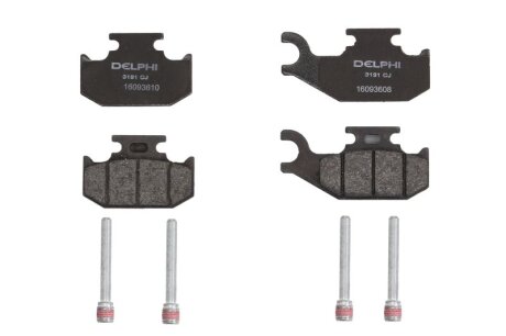 Комплект гальмівних колодок передн, RENAULT TWIZY Electric 04.12- DELPHI LP3191