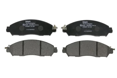 Гальмівні колодки пер. LEAF Electric 17-, NV200 e-NV 14- (Akebono) DELPHI LP3291