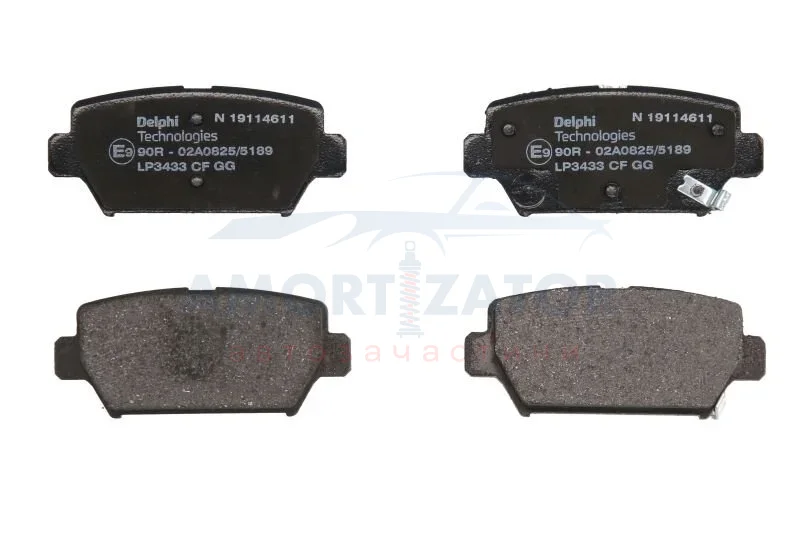 Комплект гальмівних колодок задн, MITSUBISHI ECLIPSE CROSS 1.5/2.0/2.2D 10.17- DELPHI LP3433 (фото 1)