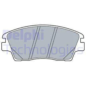 Комплект гальмівних колодок передн, HYUNDAI ELANTRA VI, IX35, KONA, TUCSON KIA SPORTAGE IV 1.6-2.4 11.13-05.23 DELPHI LP3519 (фото 1)