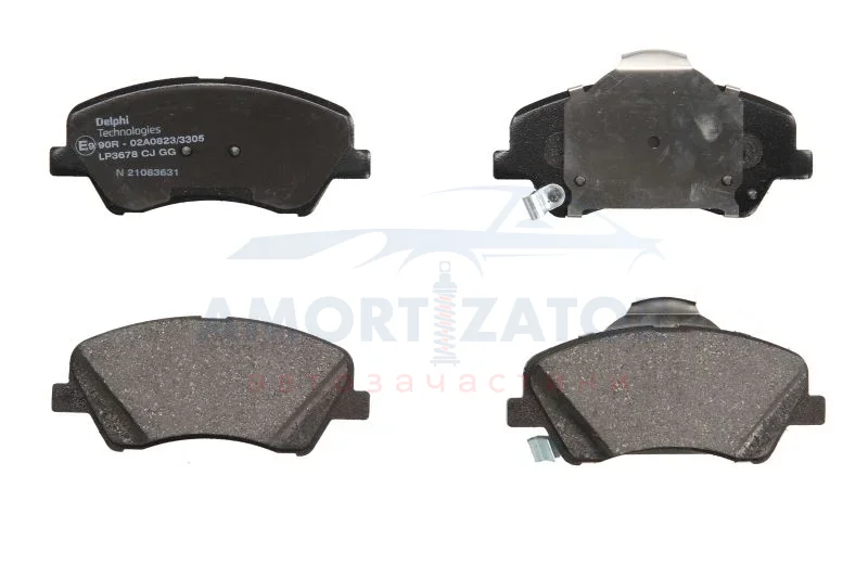 Комплект гальмівних колодок передн, HYUNDAI ACCENT V, BAYON, I20 III, SOLARIS KIA RIO IV, STONIC 1.0-1.6D 01.17- DELPHI LP3678 (фото 1)