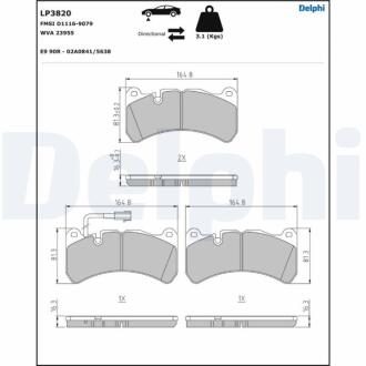 DB Колодки гальмівні передні CLK DELPHI LP3820