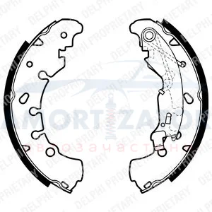 Гальмівна колодка ABARTH PUNTO CITROEN NEMO FIAT FIORINO, GRANDE PUNTO, IDEA, PANDA, PANDINA, PUNTO, PUNTO EVO, QUBO LANCIA MUSA, YPSILON OPEL ADAM, CORSA C, CORSA D 0.9-1.9D 09.99- DELPHI LS1980 (фото 1)