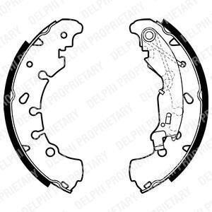 Гальмівна колодка ABARTH PUNTO CITROEN NEMO FIAT FIORINO, GRANDE PUNTO, IDEA, PANDA, PANDINA, PUNTO, PUNTO EVO, QUBO LANCIA MUSA, YPSILON OPEL ADAM, CORSA C, CORSA D 0.9-1.9D 09.99- DELPHI LS1980