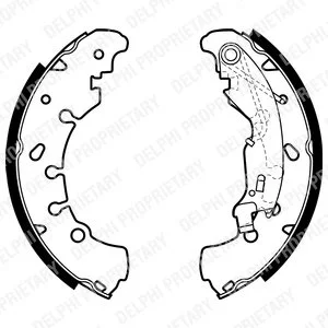 Гальмівна колодка ABARTH PUNTO CITROEN NEMO FIAT FIORINO, GRANDE PUNTO, IDEA, PANDA, PANDINA, PUNTO, PUNTO EVO, QUBO LANCIA MUSA, YPSILON OPEL ADAM, CORSA C, CORSA D 0.9-1.9D 09.99- DELPHI LS1980