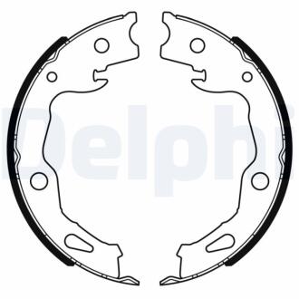NISSAN Комплект гальмівних колодок (барабанні) X-TRAIL III 1.6-2.5 13-, RENAULT RENAULT 2.0 16- DELPHI LS2186