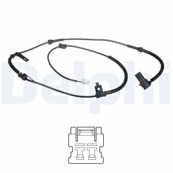 Датчик ABS задн Лів KIA SORENTO I 2.4/2.5D/3.5 08.02-12.11 DELPHI SS20637 (фото 1)