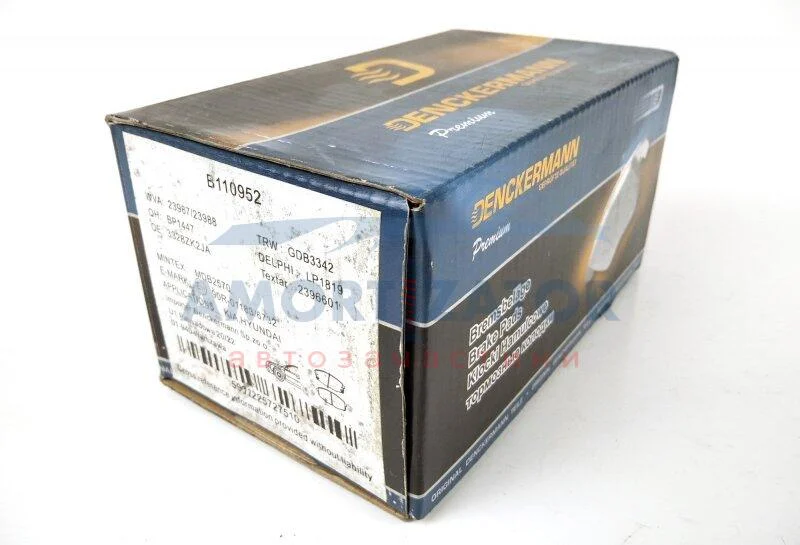К-кт перед. гальм. колодок Hyundai I30 Kia CeeD Renault Laguna 1.4-2.0Lpg 10.04- DENCKERMANN B110952 (фото 1)