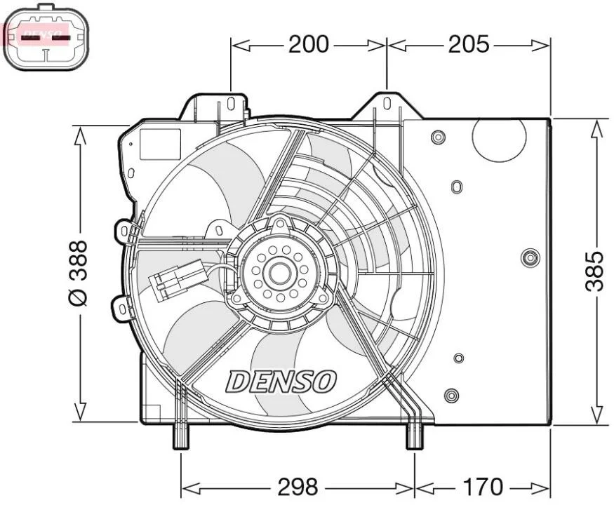 Вентилятор, система охолодження двигуна DENSO DER21024 (фото 1)