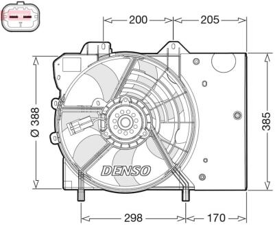 Вентилятор, система охолодження двигуна DENSO DER21024