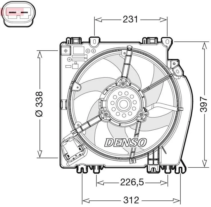 Вентилятор, система охолодження двигуна DENSO DER46002 (фото 1)