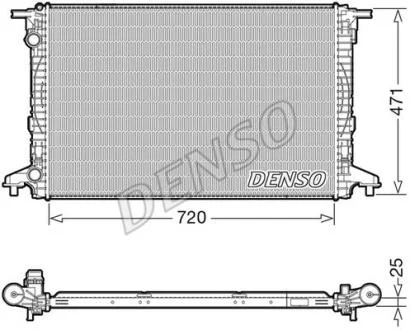 Радіатор, система охолодження двигуна DENSO DRM02043