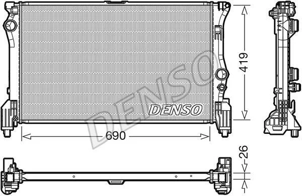 Радіатор, система охолодження двигуна DENSO DRM17112 (фото 1)