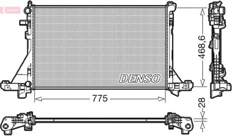 Радіатор, система охолодження двигуна DENSO DRM23112