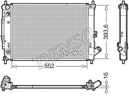 Радіатор, система охолодження двигуна DENSO DRM41016