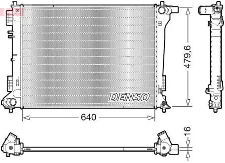 Радіатор, система охолодження двигуна DENSO DRM41019