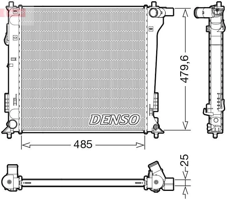 Радіатор, система охолодження двигуна DENSO DRM41020 (фото 1)