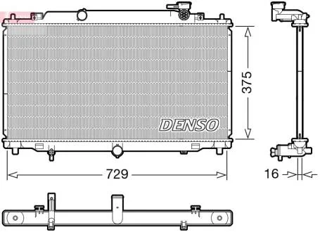 Радіатор, система охолодження двигуна DENSO DRM44048