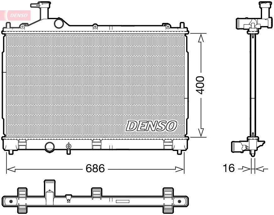 Радіатор, система охолодження двигуна DENSO DRM45056 (фото 1)