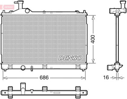 Радіатор, система охолодження двигуна DENSO DRM45056