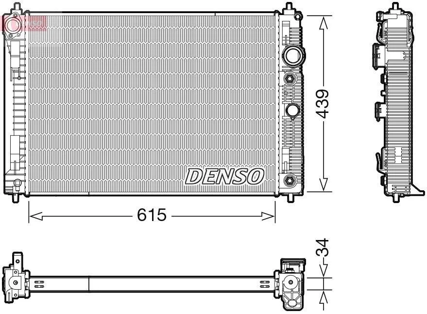 Радіатор, система охолодження двигуна DENSO DRM46045 (фото 1)