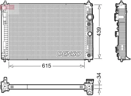 Радіатор, система охолодження двигуна DENSO DRM46045