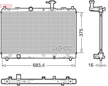 Радіатор, система охолодження двигуна DENSO DRM47038