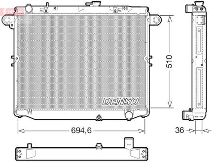 Радіатор, система охолодження двигуна DENSO DRM50139